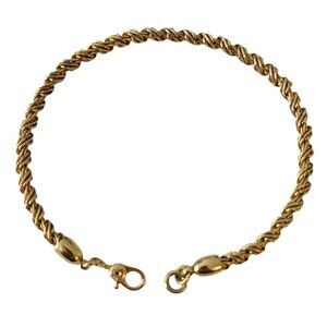 Monet Vintage Gold Tone Sister Clasp Chain Bracelet 7.5" Long, Signed E853